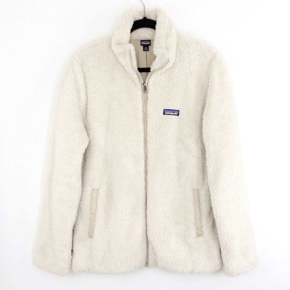 Patagonia Los Gatos Fleece Jacket Women's XL Full Zip Sherpa Cream Cozy - Picture 8 of 9